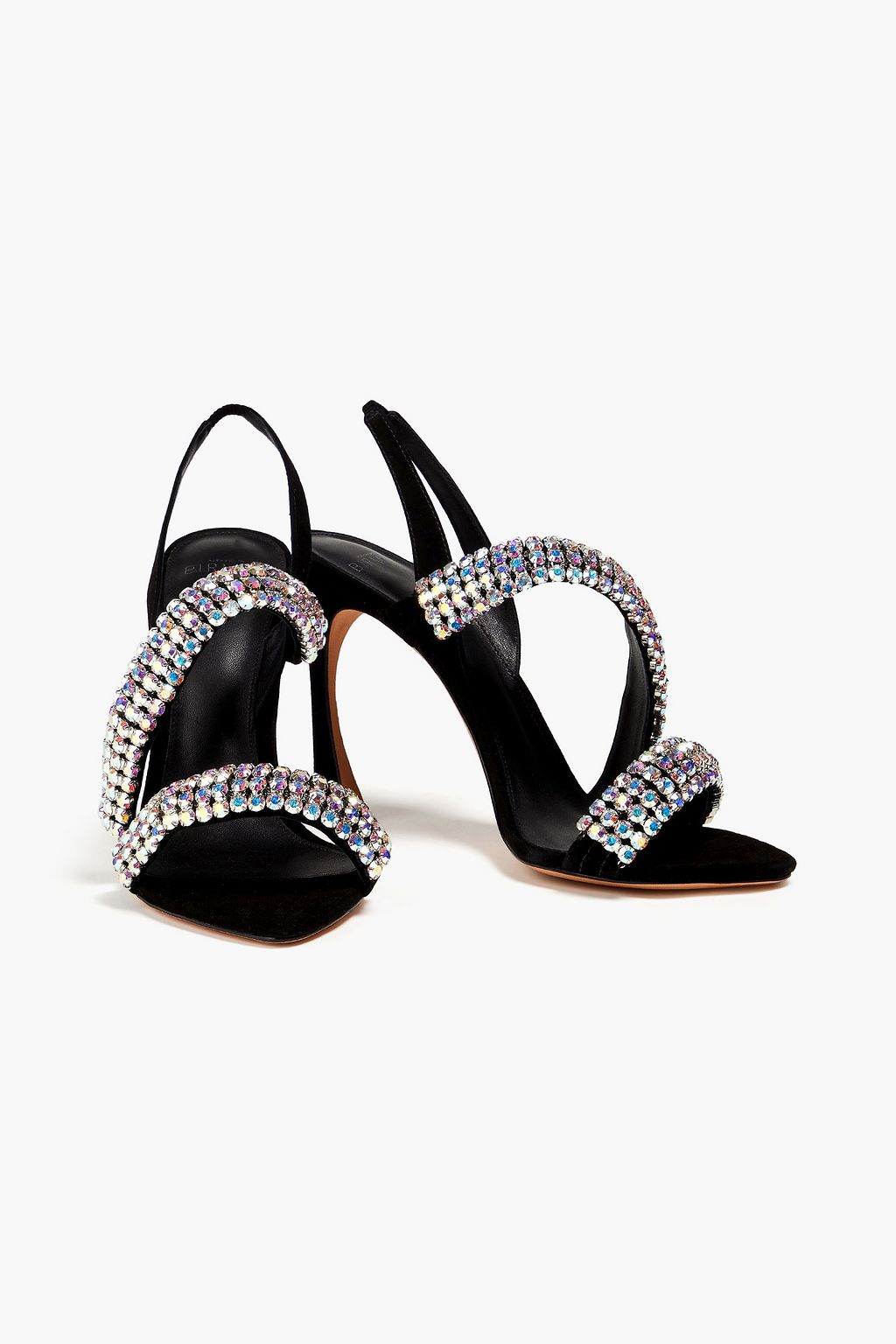 ALEXANDRE BIRMAN Alanis 100 crystal-embellished suede slingback sandals