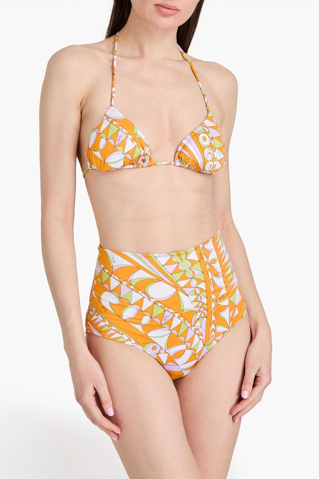 PUCCI قطعة بيكيني سفلية بخصر عالٍ مزينة بطبعات