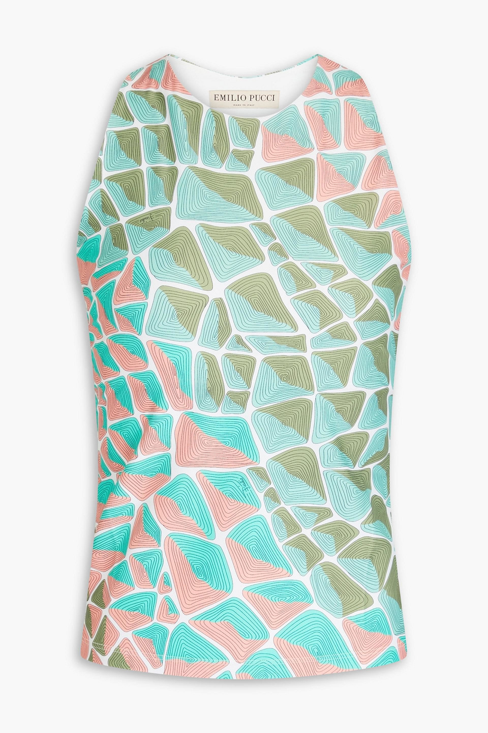 Printed stretch-jersey top