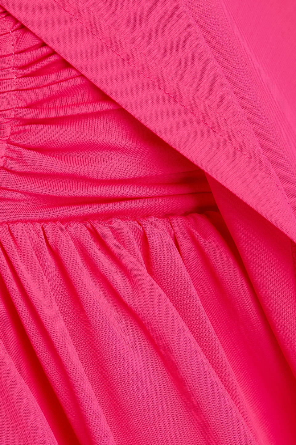 Simkhai Sorina Cape-effect Jersey Mini Dress In Fuchsia