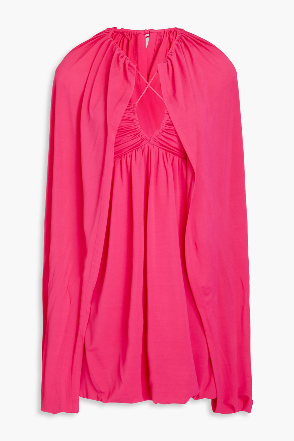 Simkhai Sorina Cape-effect Jersey Mini Dress In Fuchsia
