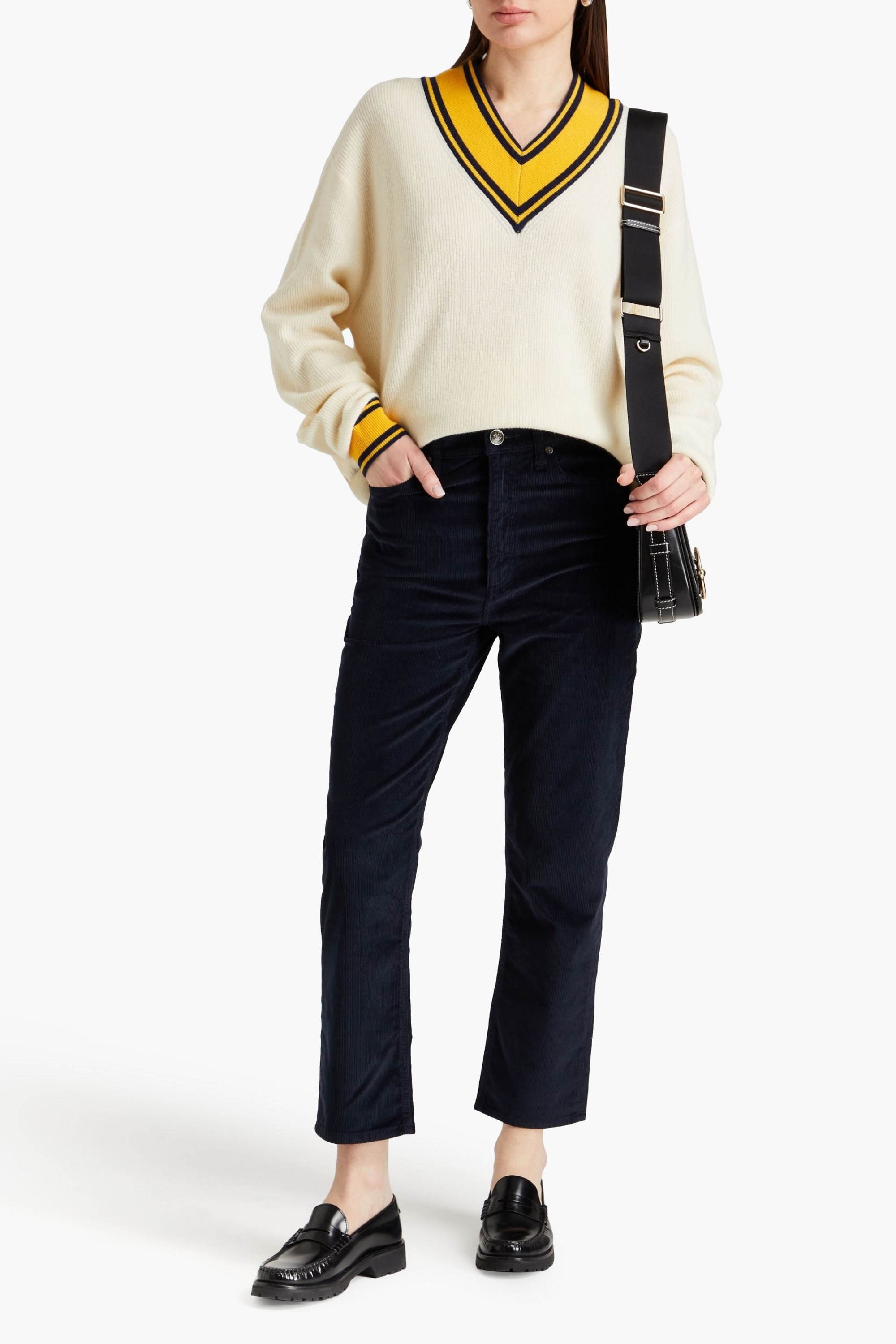 rag & bone Wren cropped cotton-blend corduroy straight-leg pants