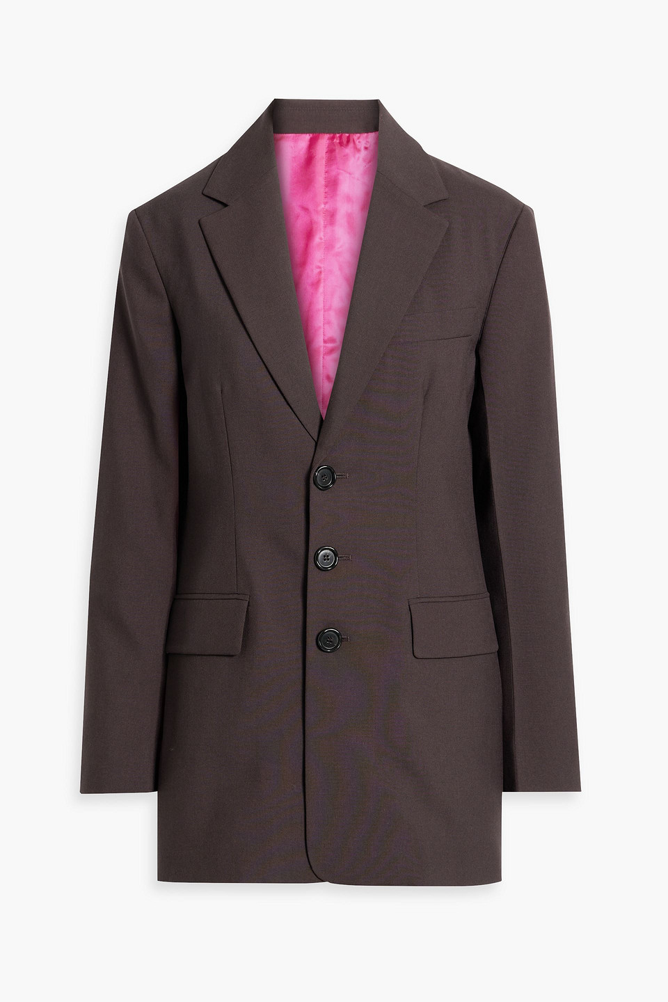 Marni Reversible Single-breasted Virgin Wool Long Blazer In Chocolate