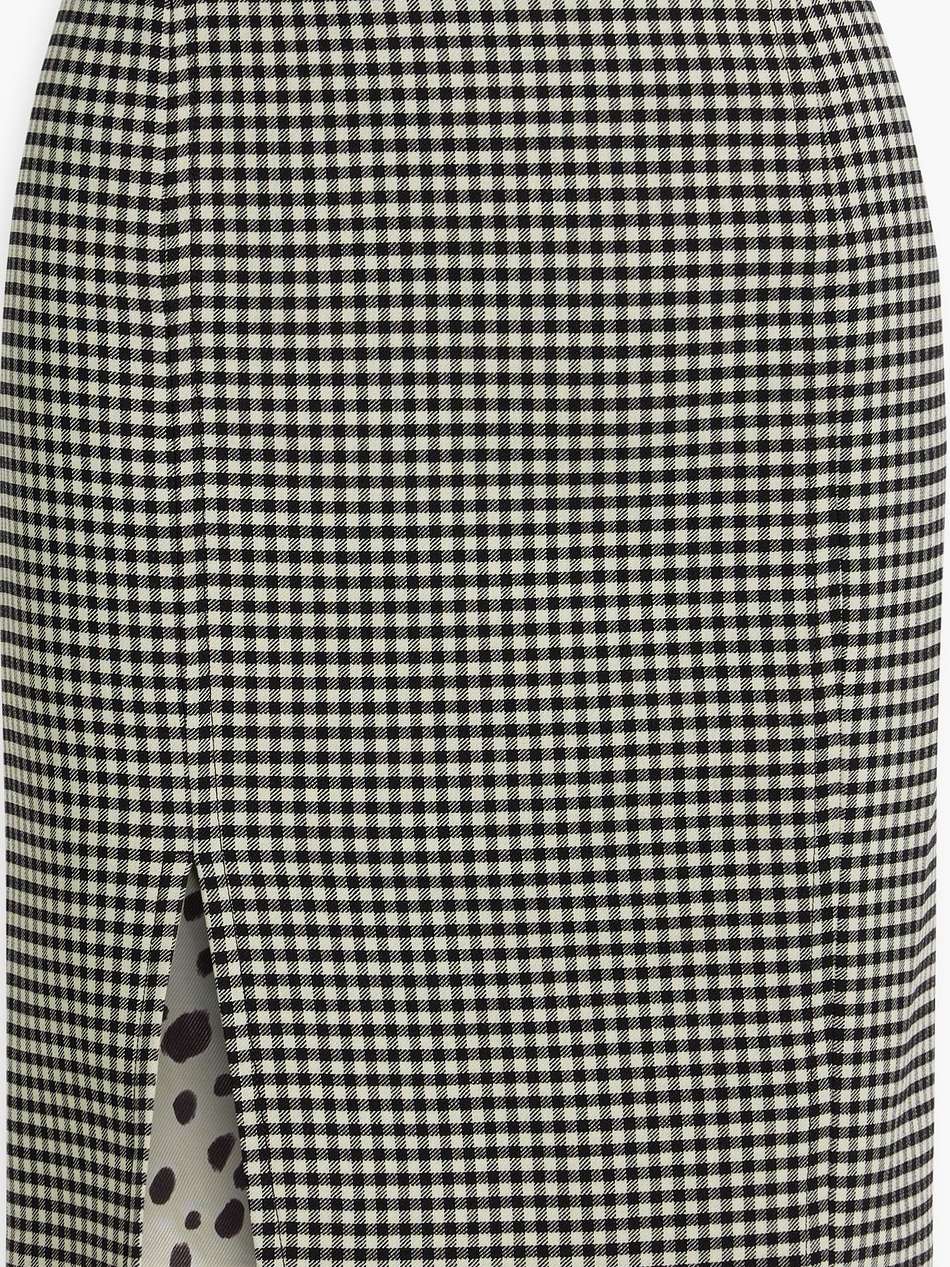 gingham wool-blend skirt