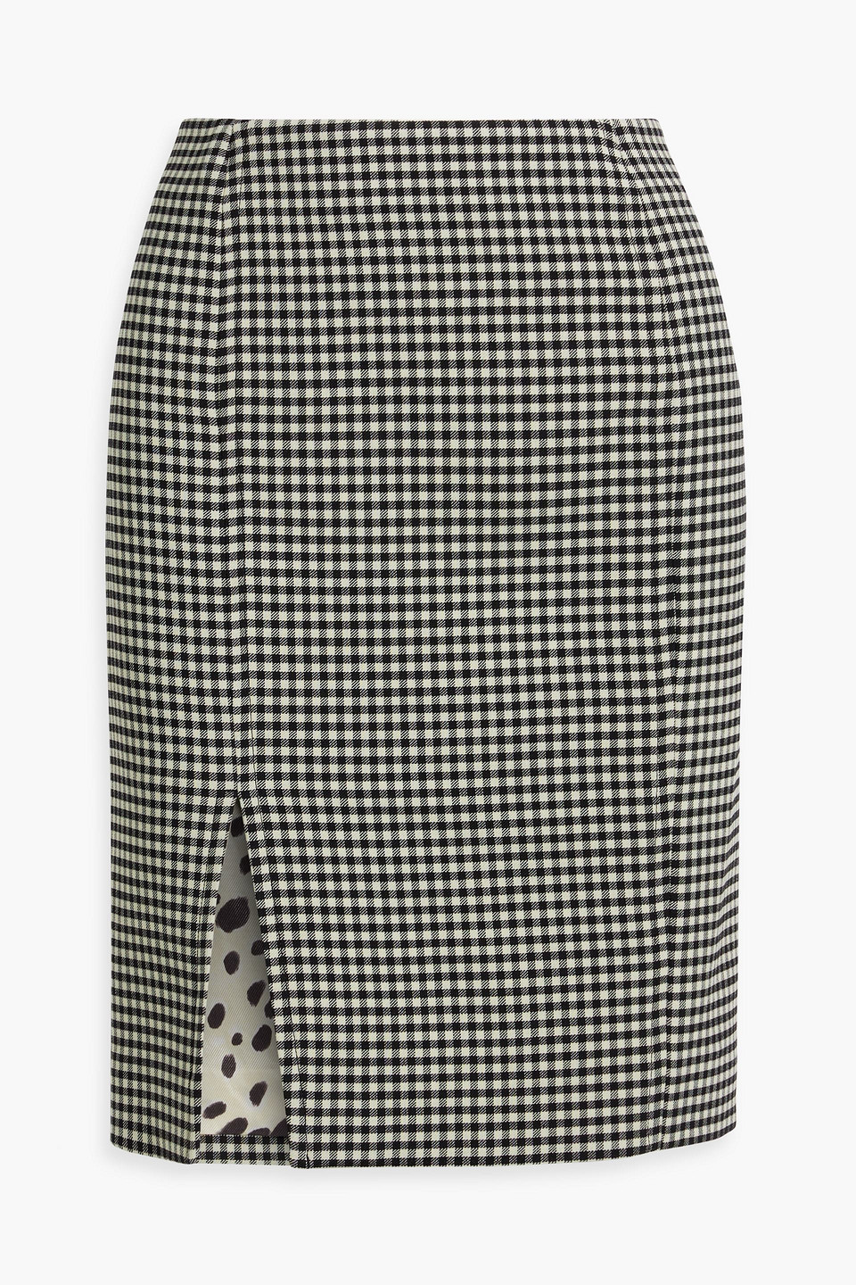 Marni Gingham Wool-blend Skirt In Black