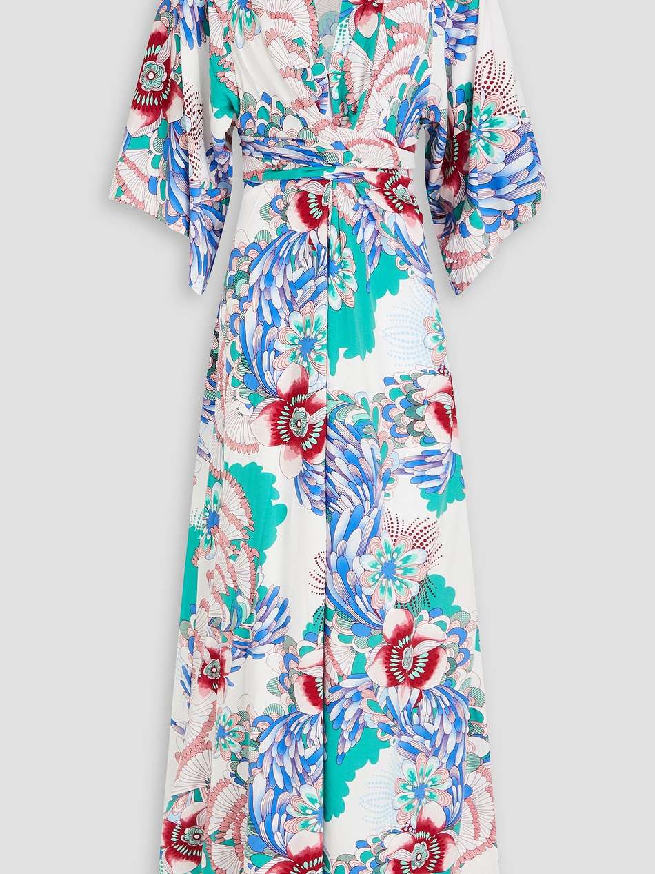 wisdom wrap-effect floral-print woven maxi dress
