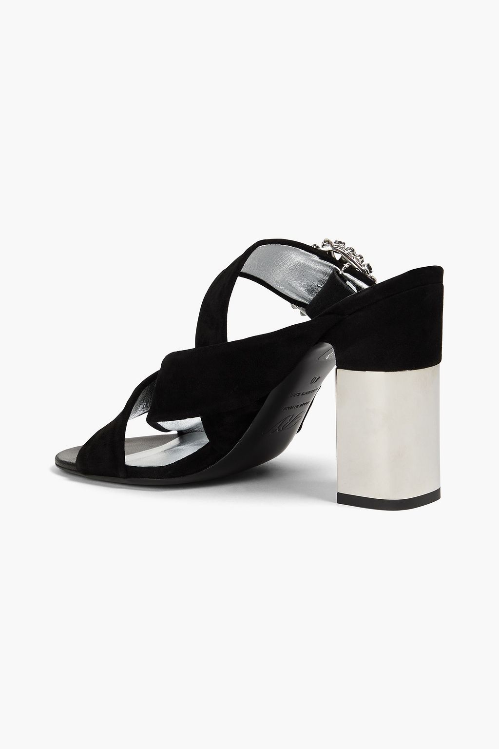 ROGER VIVIER حذاء ميول مصنوع من جلد السويد ومزين بالكريستال