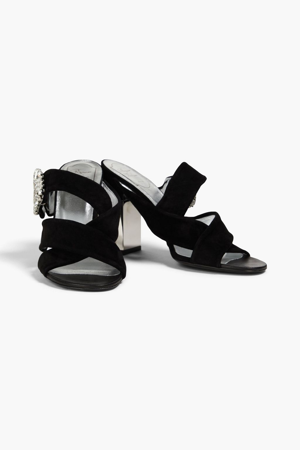 ROGER VIVIER حذاء ميول مصنوع من جلد السويد ومزين بالكريستال