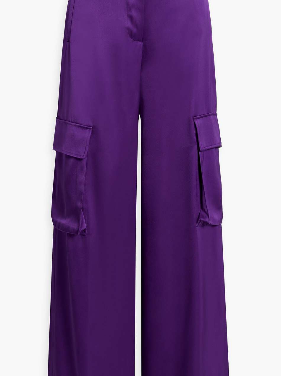 satin-twill cargo pants