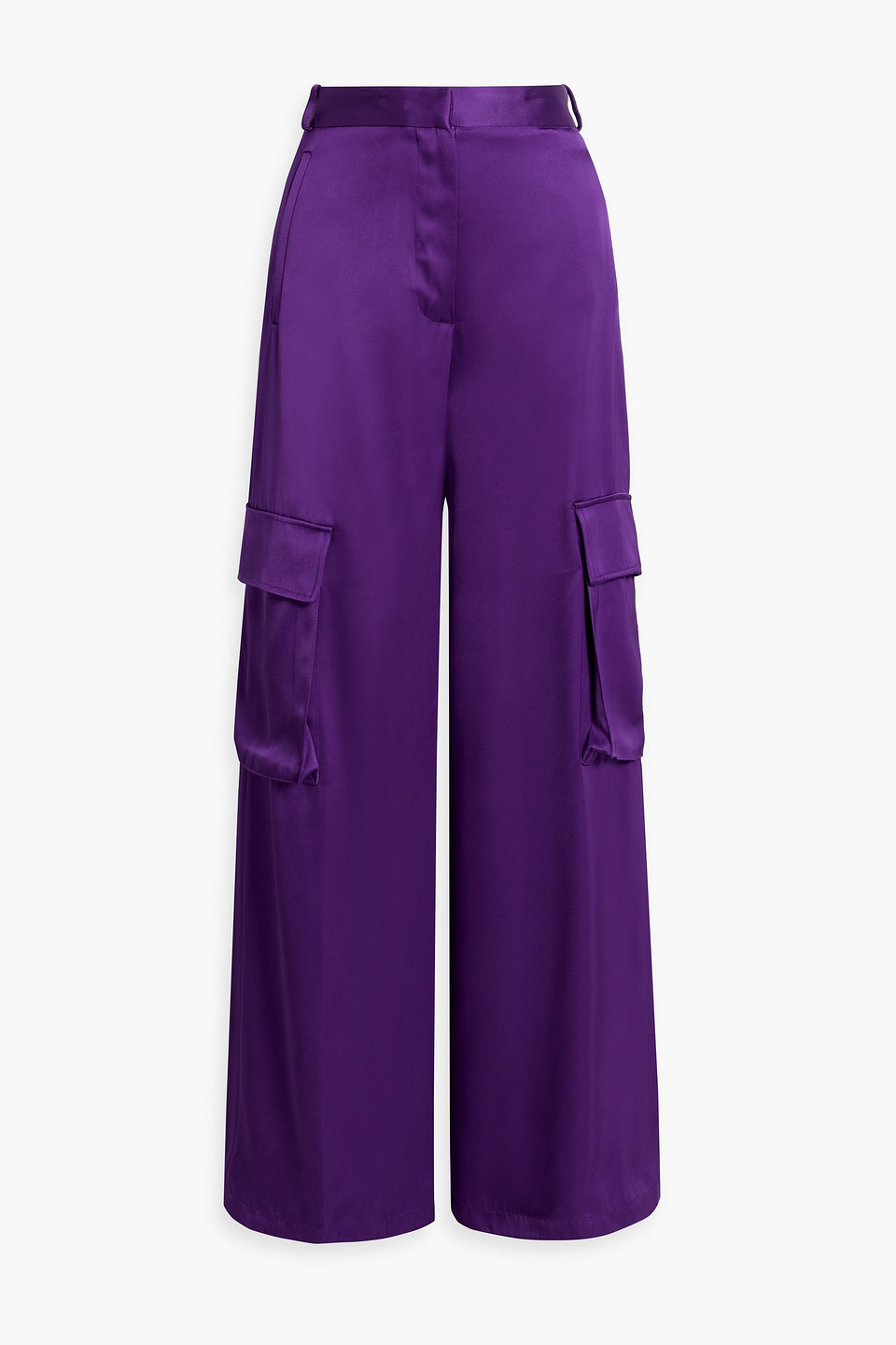 Shop Versace Satin-twill Cargo Pants In Purple