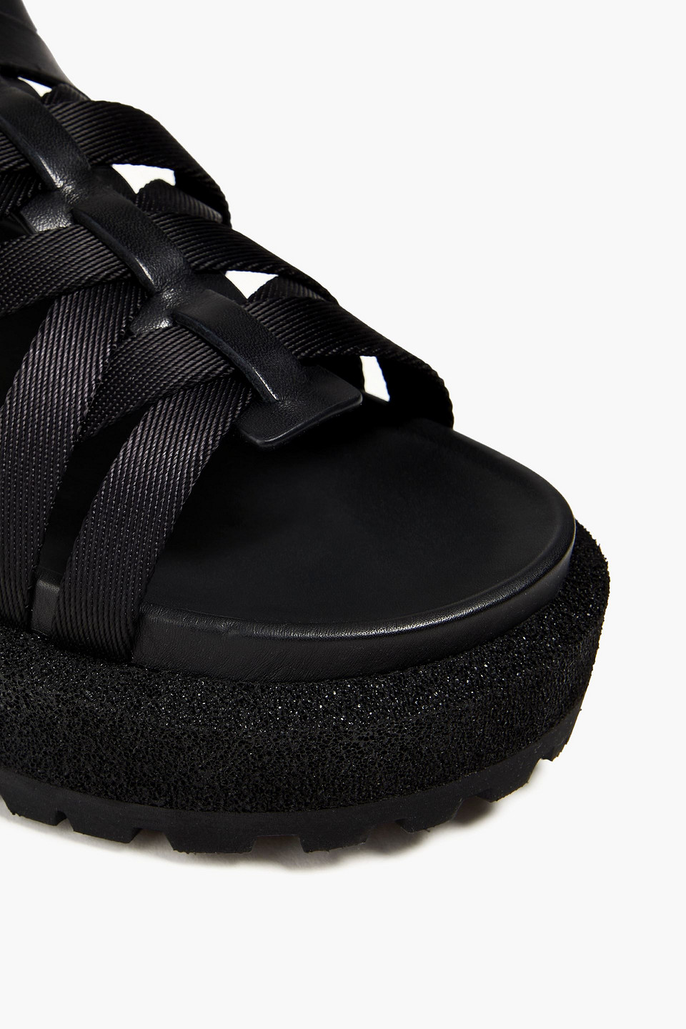 Shop Rag & Bone Park Grosgrain And Leather Platform Sandals In Black