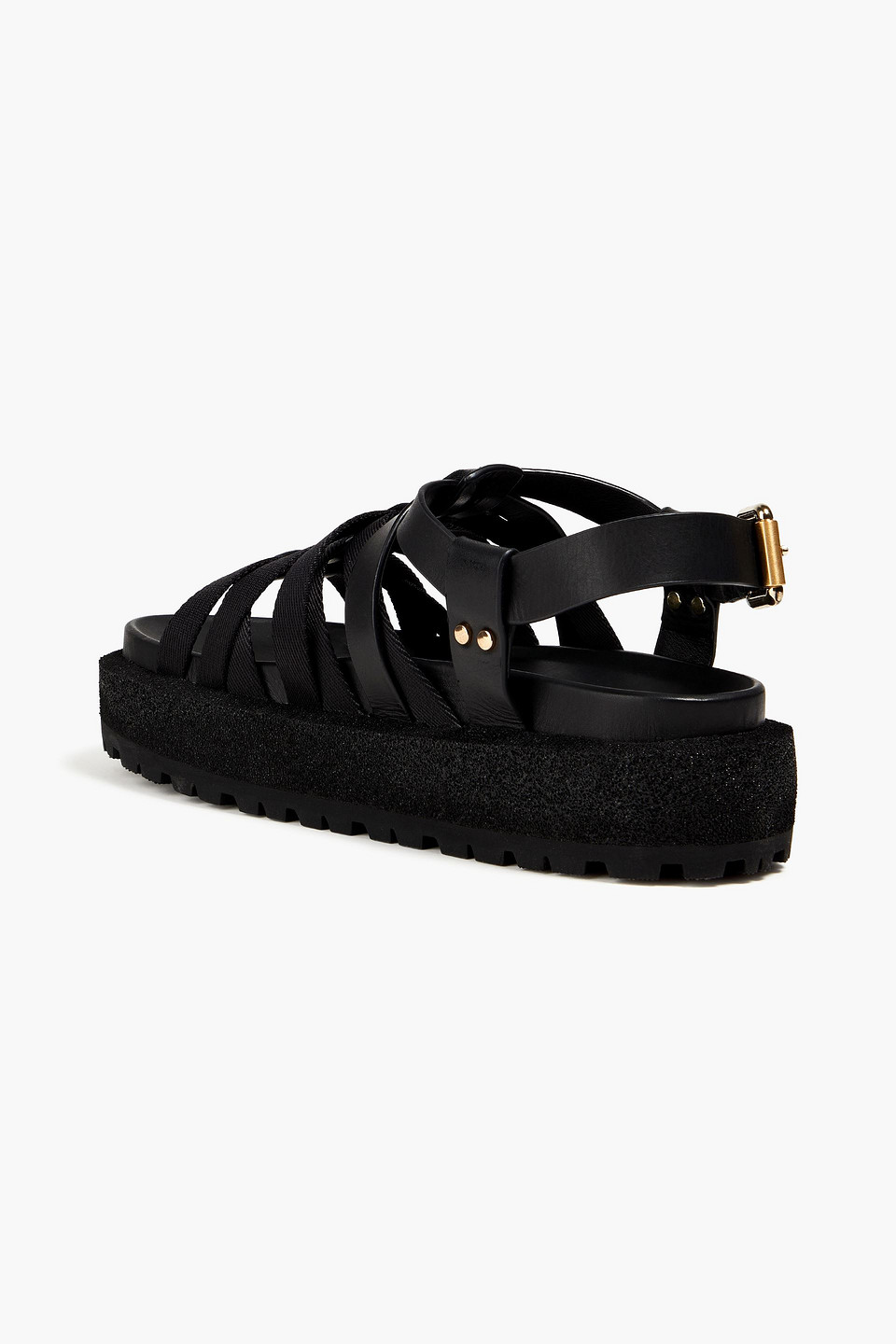 Shop Rag & Bone Park Grosgrain And Leather Platform Sandals In Black