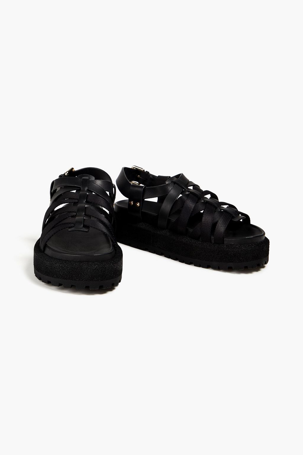 RAG & BONE Park grosgrain and leather platform sandals