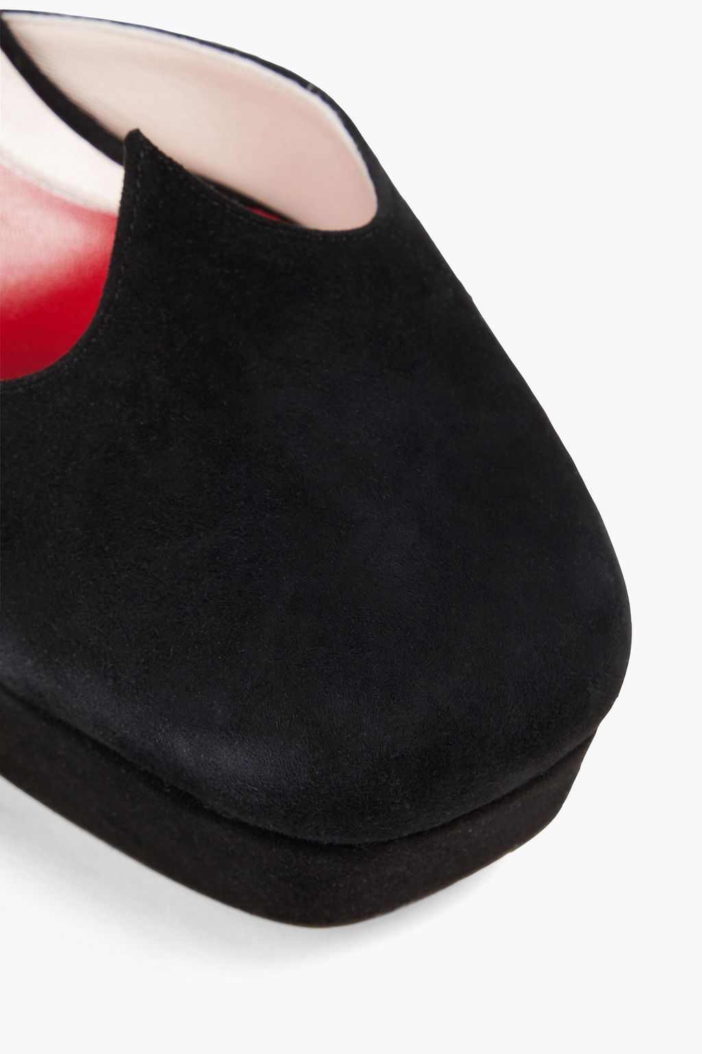 ROGER VIVIER حذاء بامب “آي لاف فيفير” بنعل سميك مصنوع من جلد السويد
