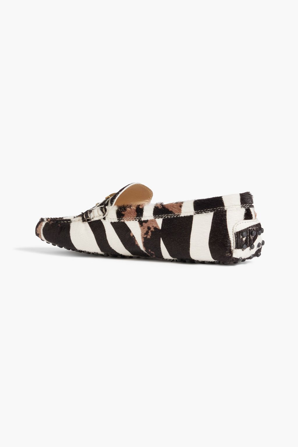 TOD'S T Timeless zebra-print calf hair loafers