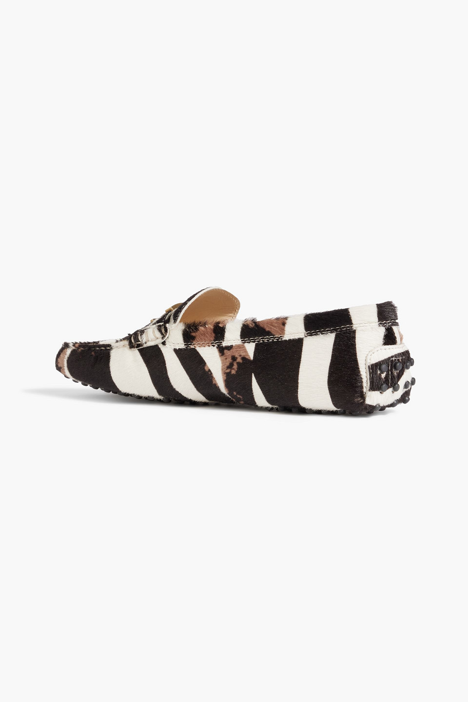 Shop Tod's T Timeless Zebra-print Calf Hair Loafers In Animal Print