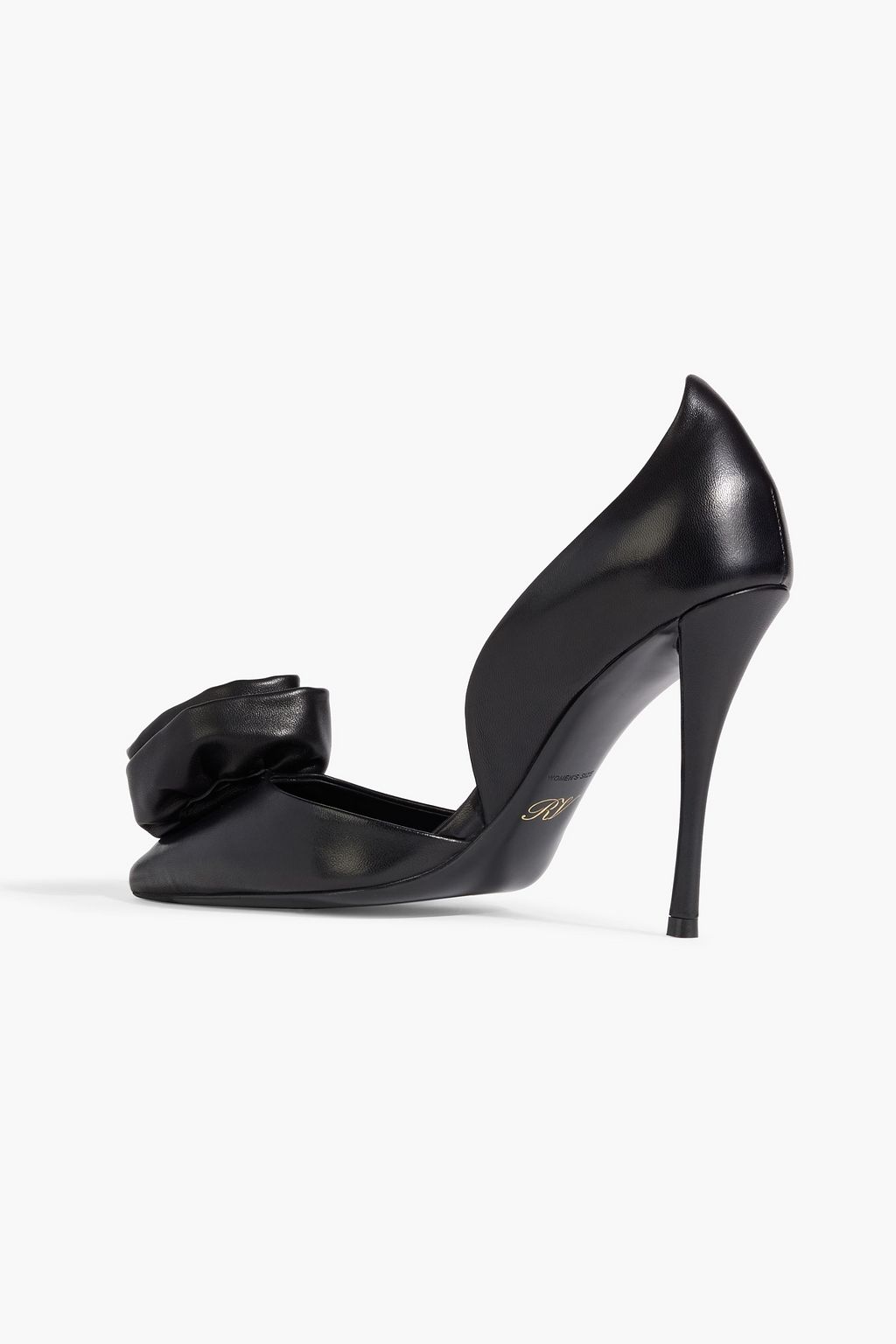 ROGER VIVIER Floral-appliquéd leather pumps
