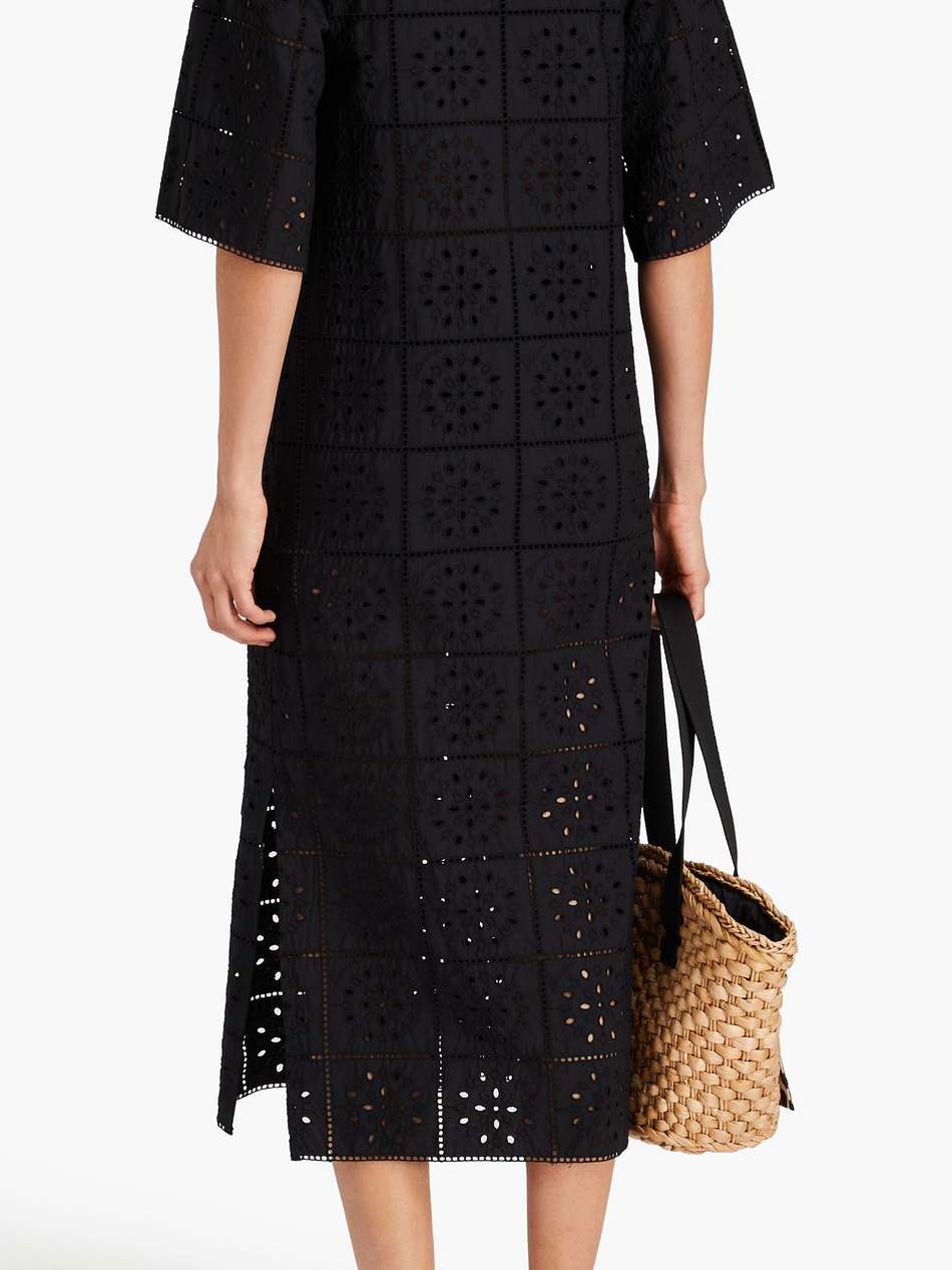 broderie anglaise cotton midi dress