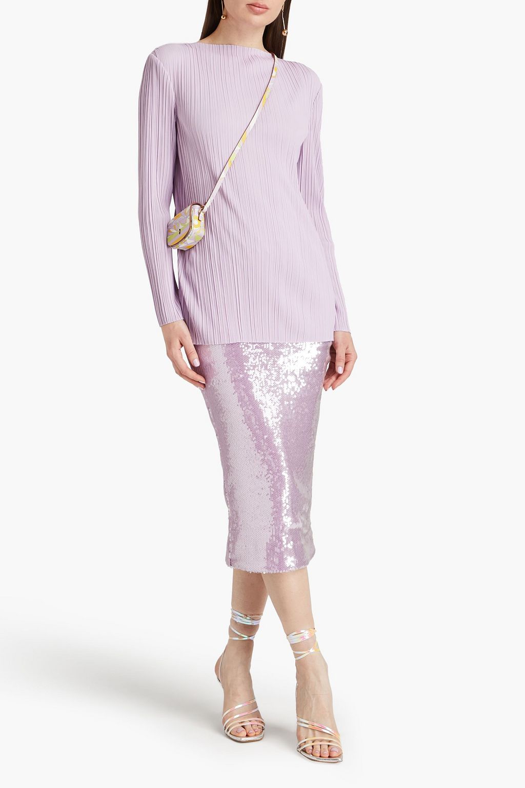 PUCCI 플리세 크레이프 탑