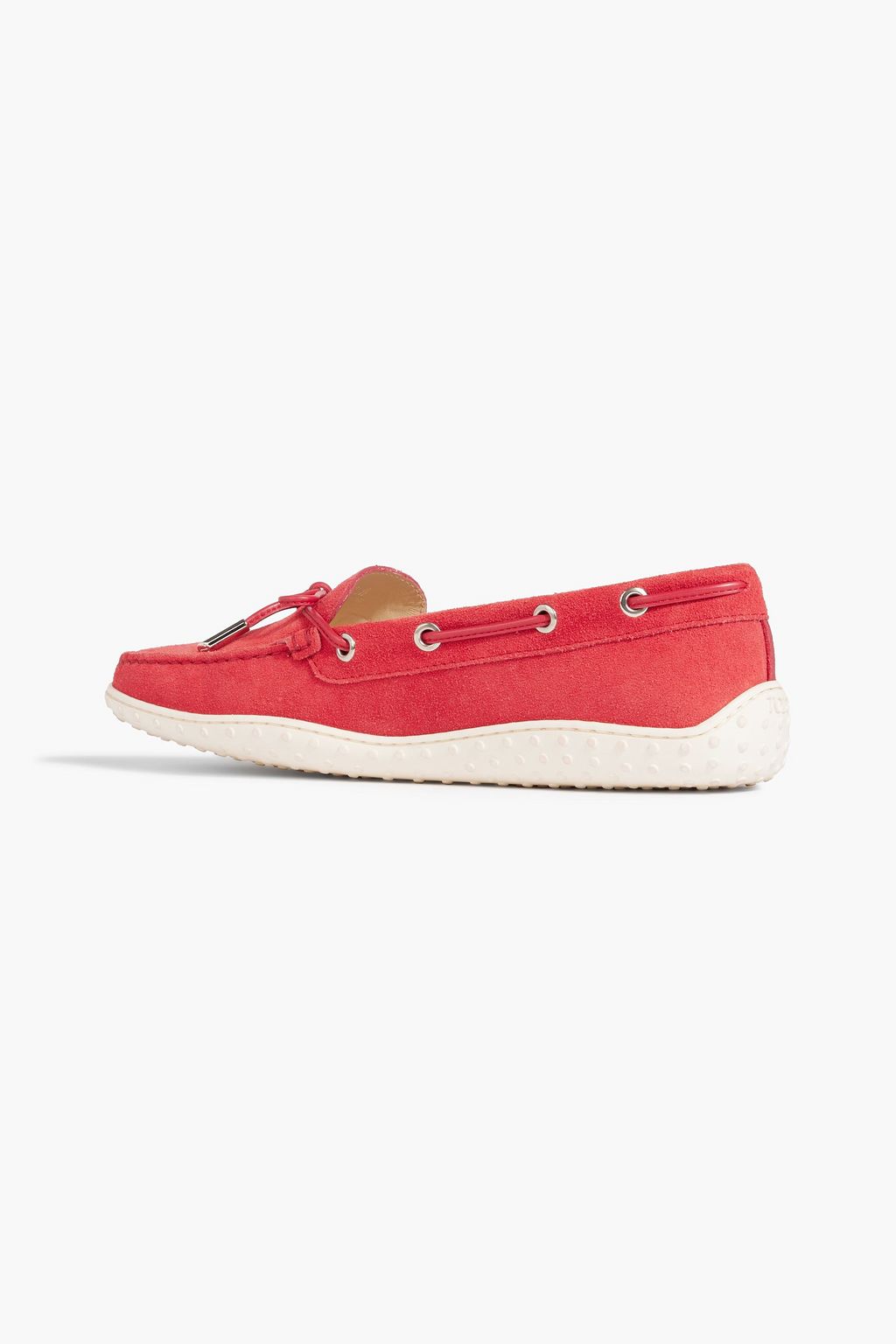 TOD'S Leather-trimmed suede loafers