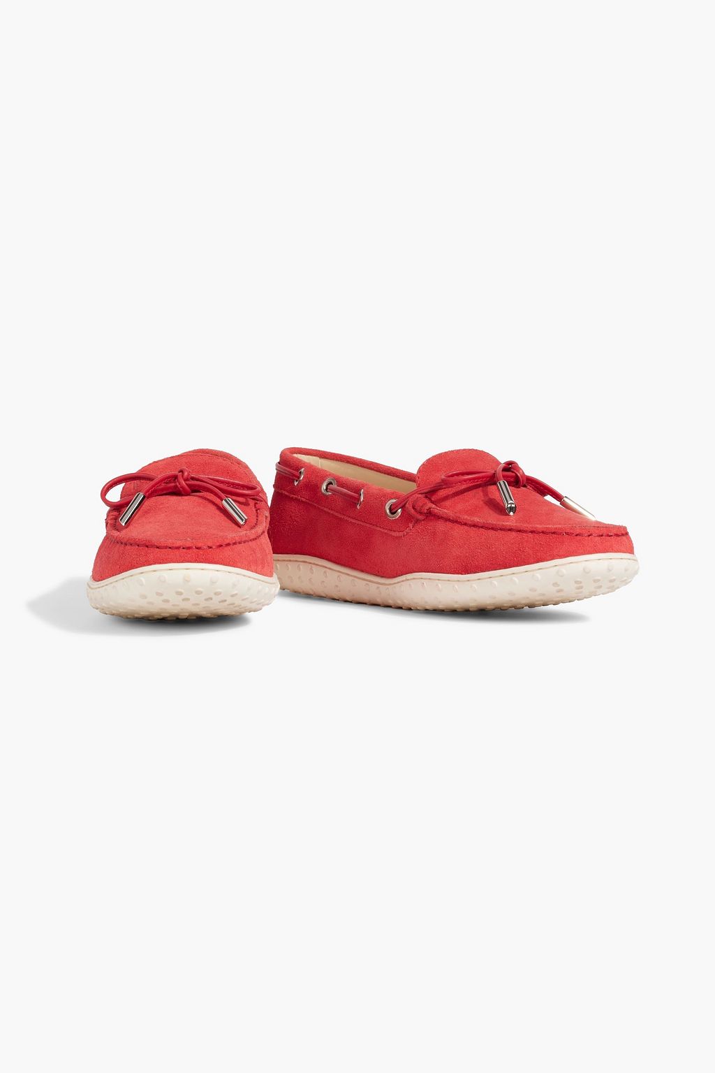 TOD'S Leather-trimmed suede loafers