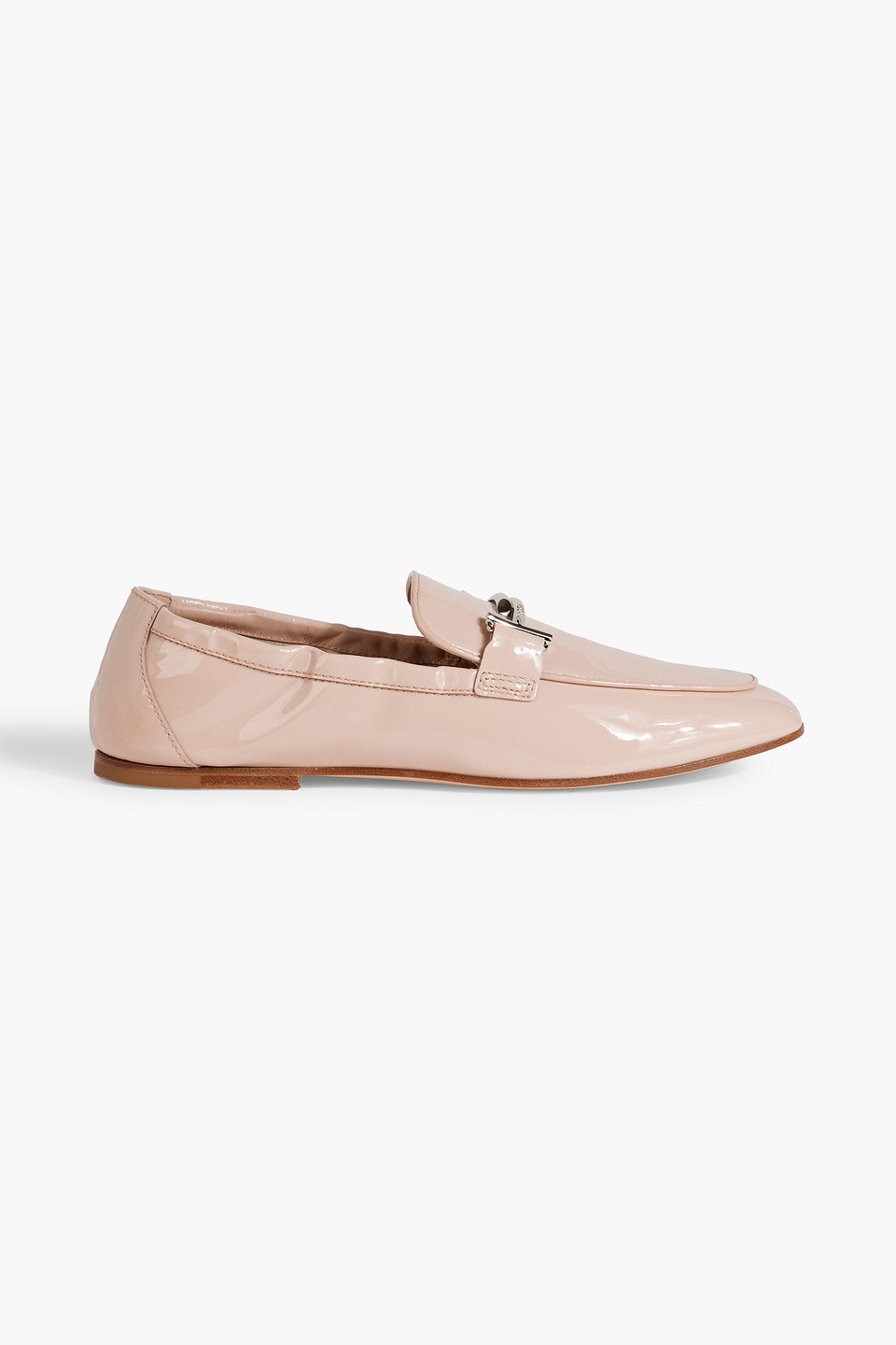 Tod's Double T Patent-leather Loafers In Blush