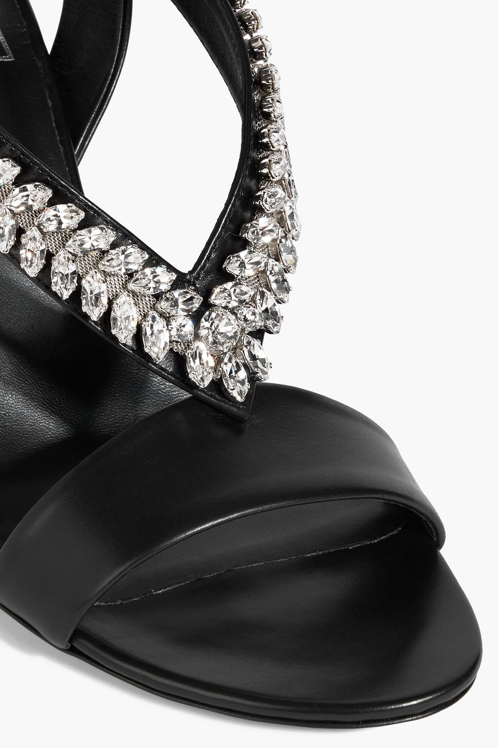 ROGER VIVIER Embellished leather slingback sandals
