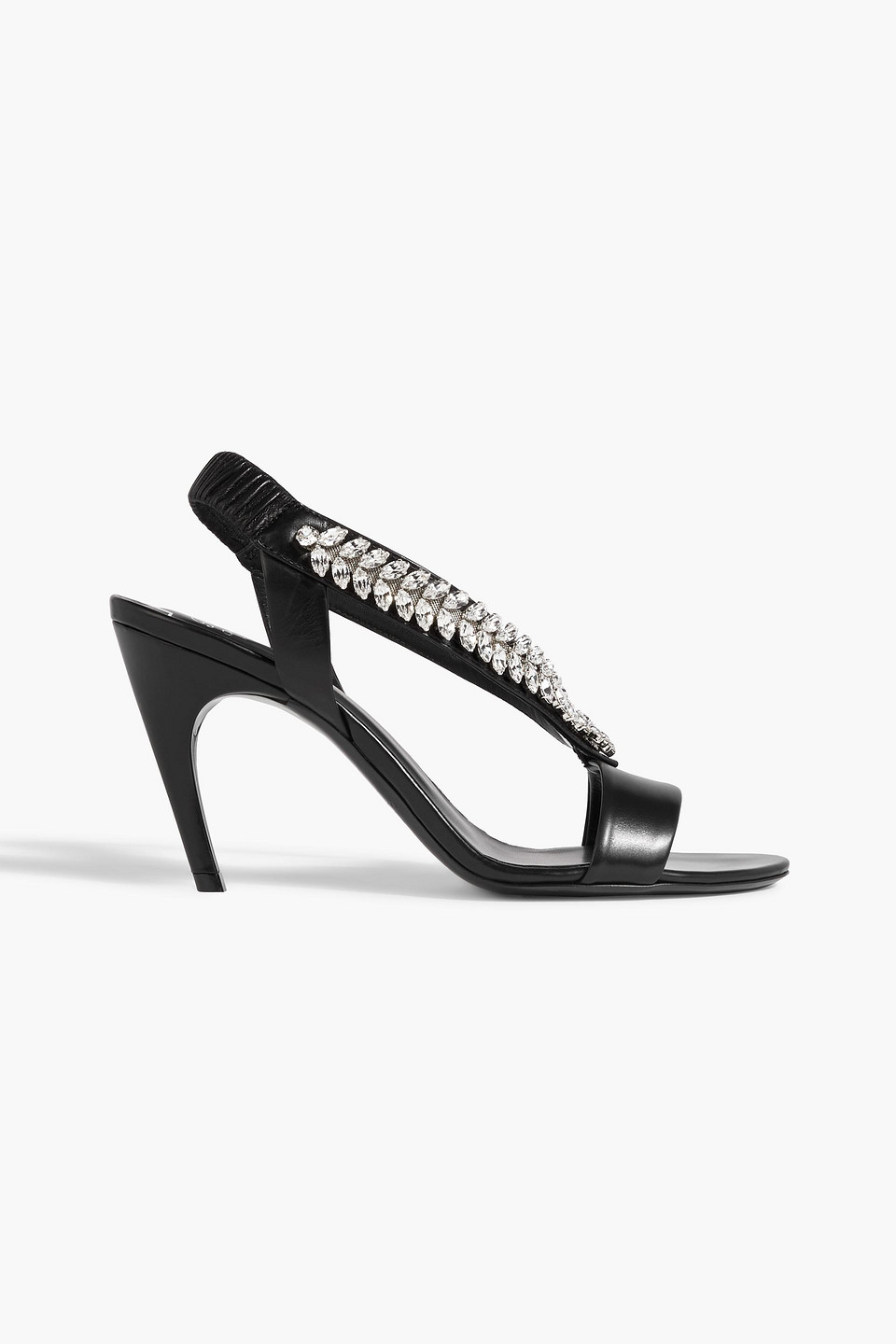 Roger Vivier Embellished Leather Slingback Sandals In Black