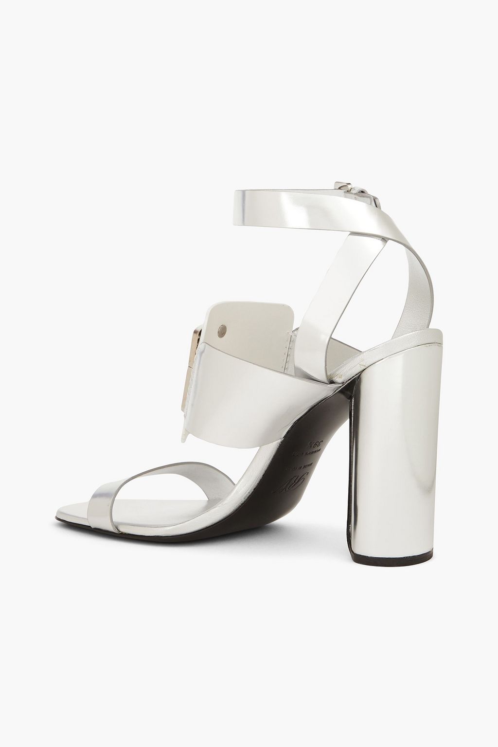 ROGER VIVIER 버클 장식 메탈릭 가죽 샌들