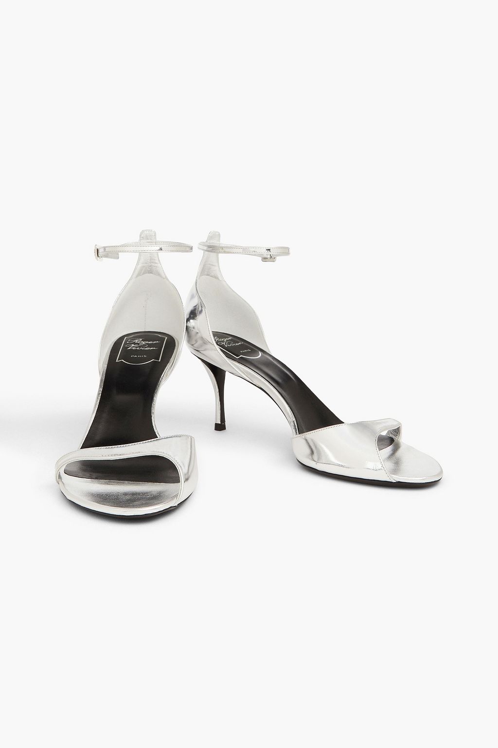 ROGER VIVIER Argento レザー サンダル メタリック