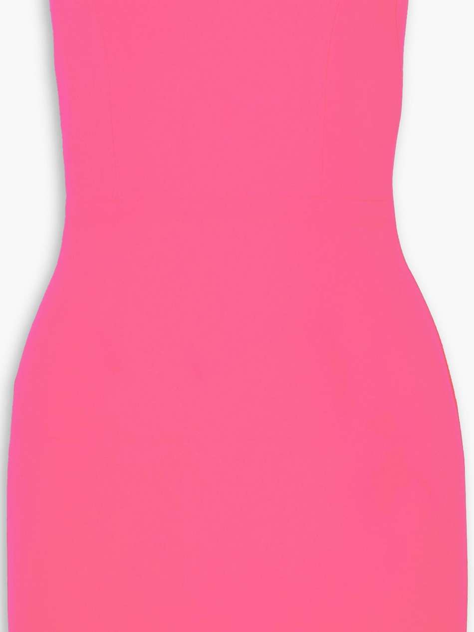 strapless neon crepe mini dress