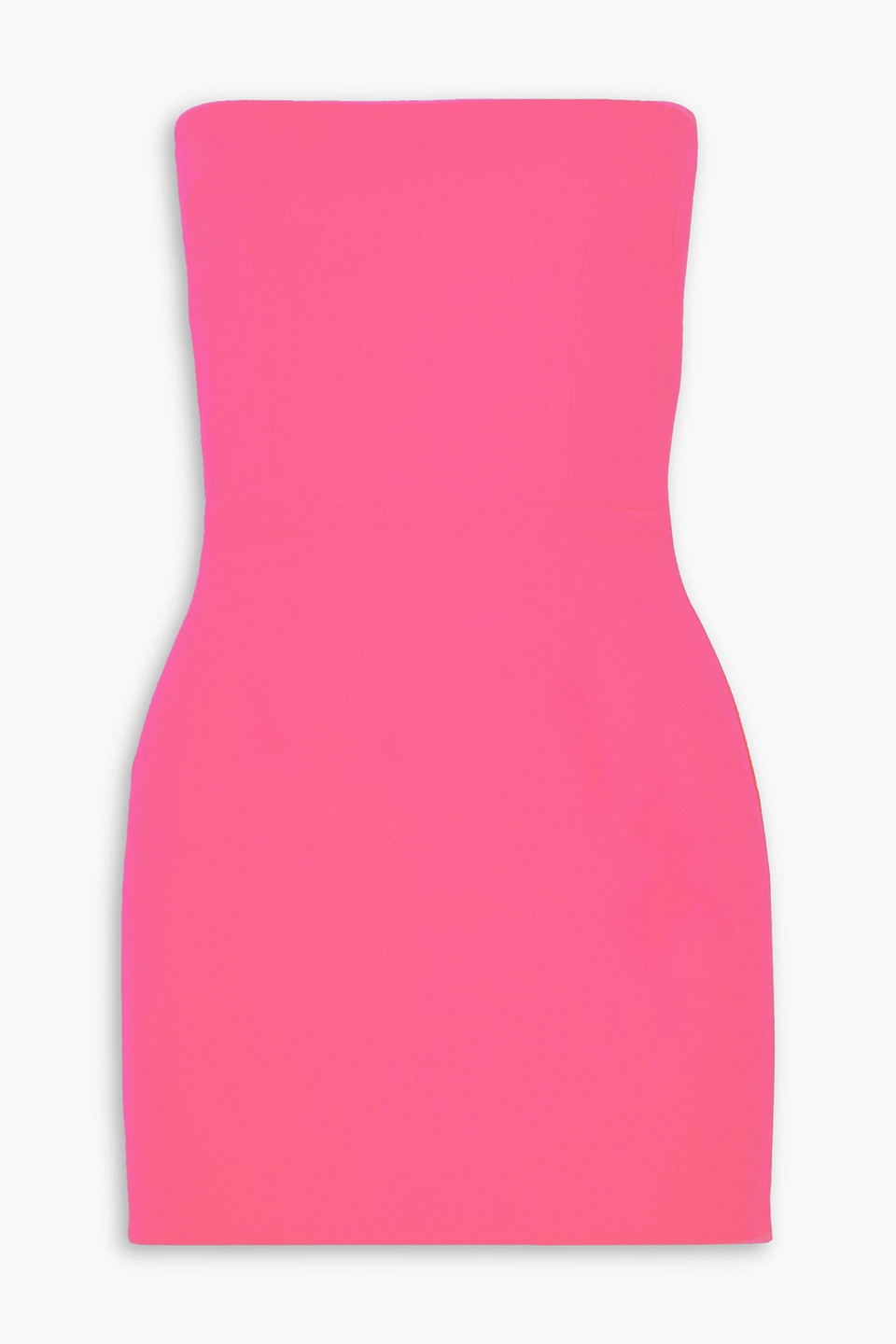 Alex Perry Strapless Neon Crepe Mini Dress In Bubblegum