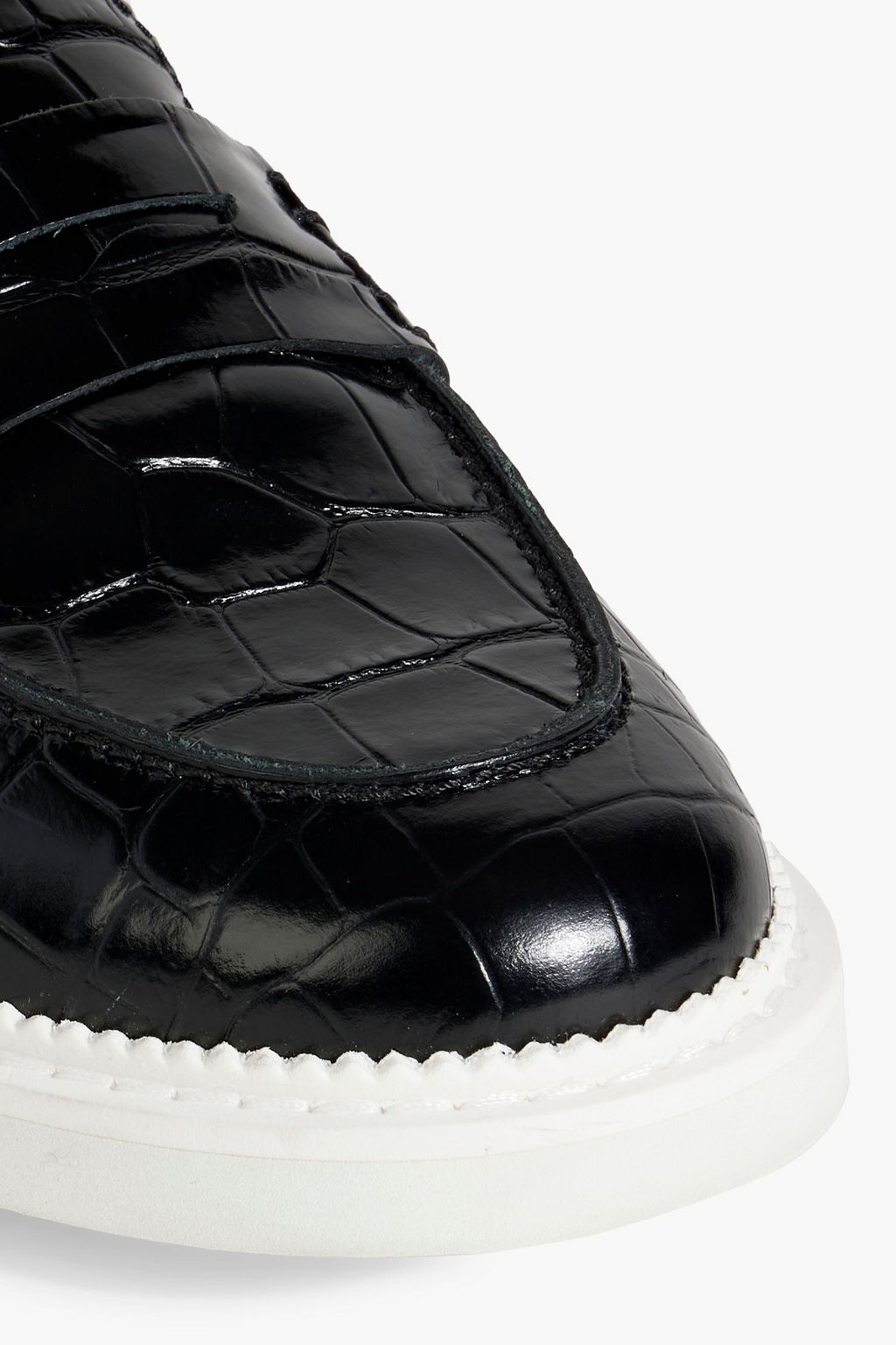 TOD'S Croc-effect leather loafers