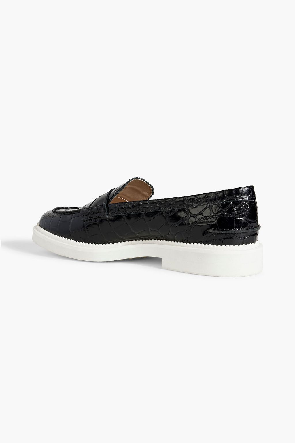 TOD'S Croc-effect leather loafers