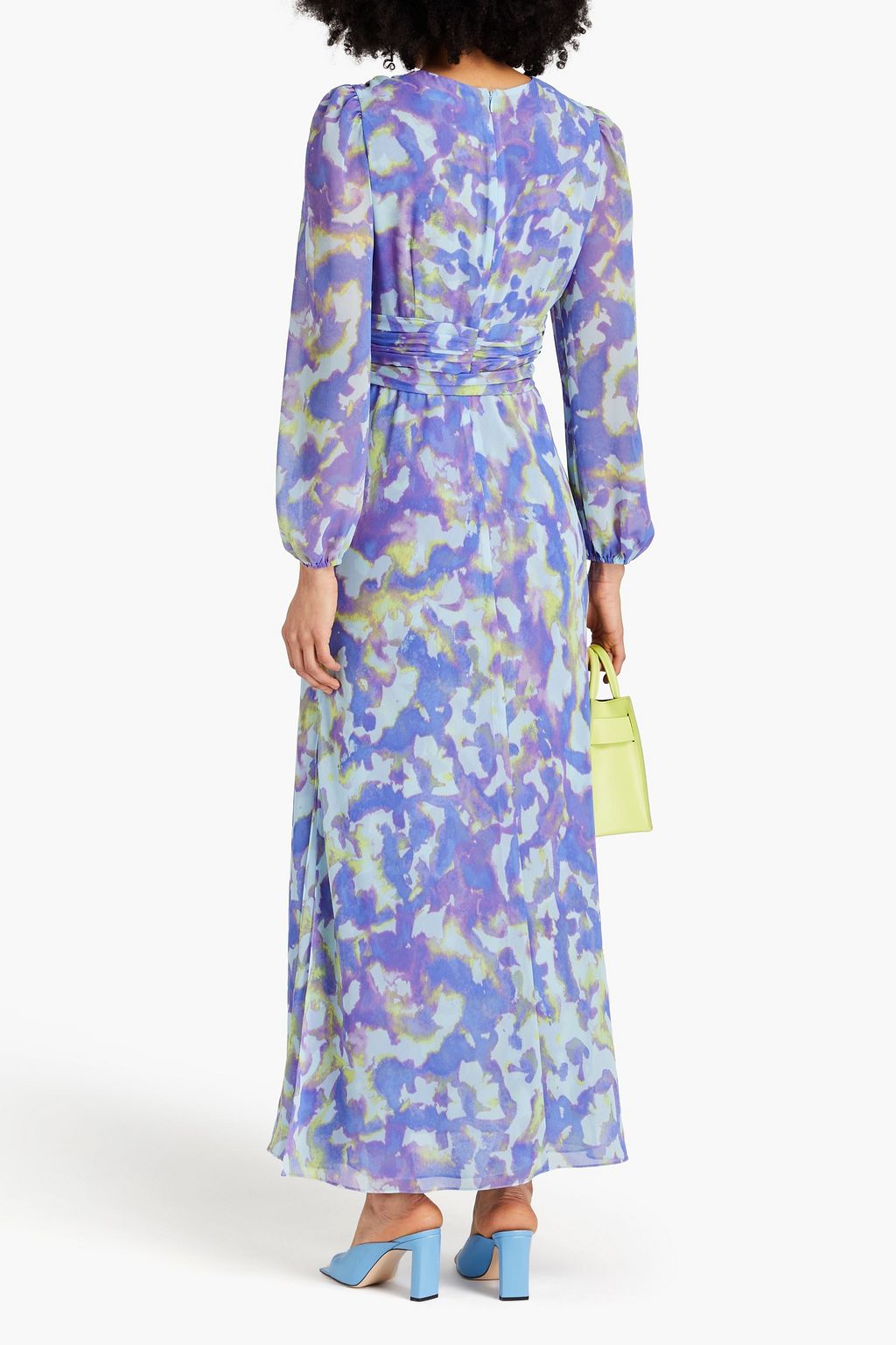 DIANE VON FURSTENBERG クレープデシン マキシワンピース プリント入り