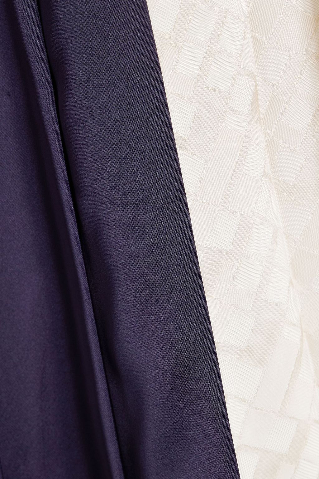MARNI Pleated satin and jacquard midi wrap skirt