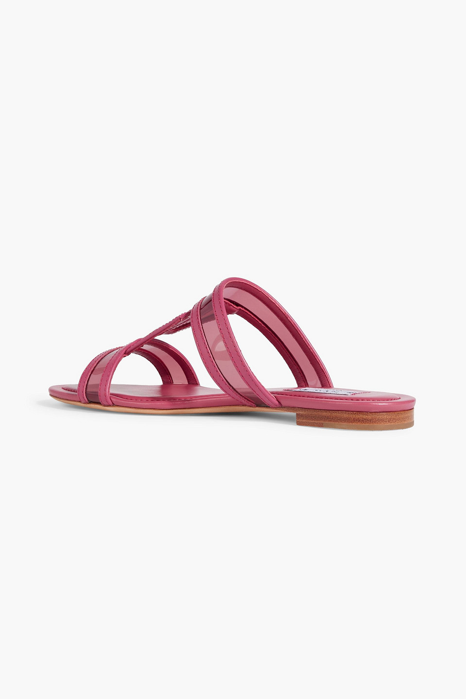 Shop Tod's Double T Leather And Pvc Sandals In Fuchsia