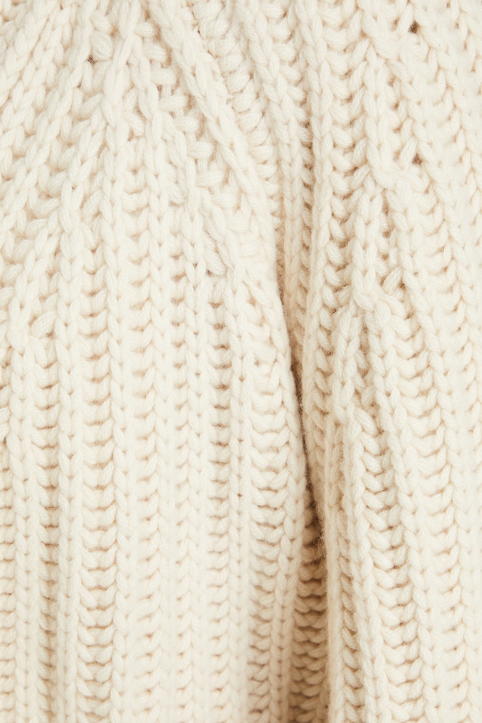 Shop Khaite Pearl Ribbed Cashmere Cardigan In Ecru