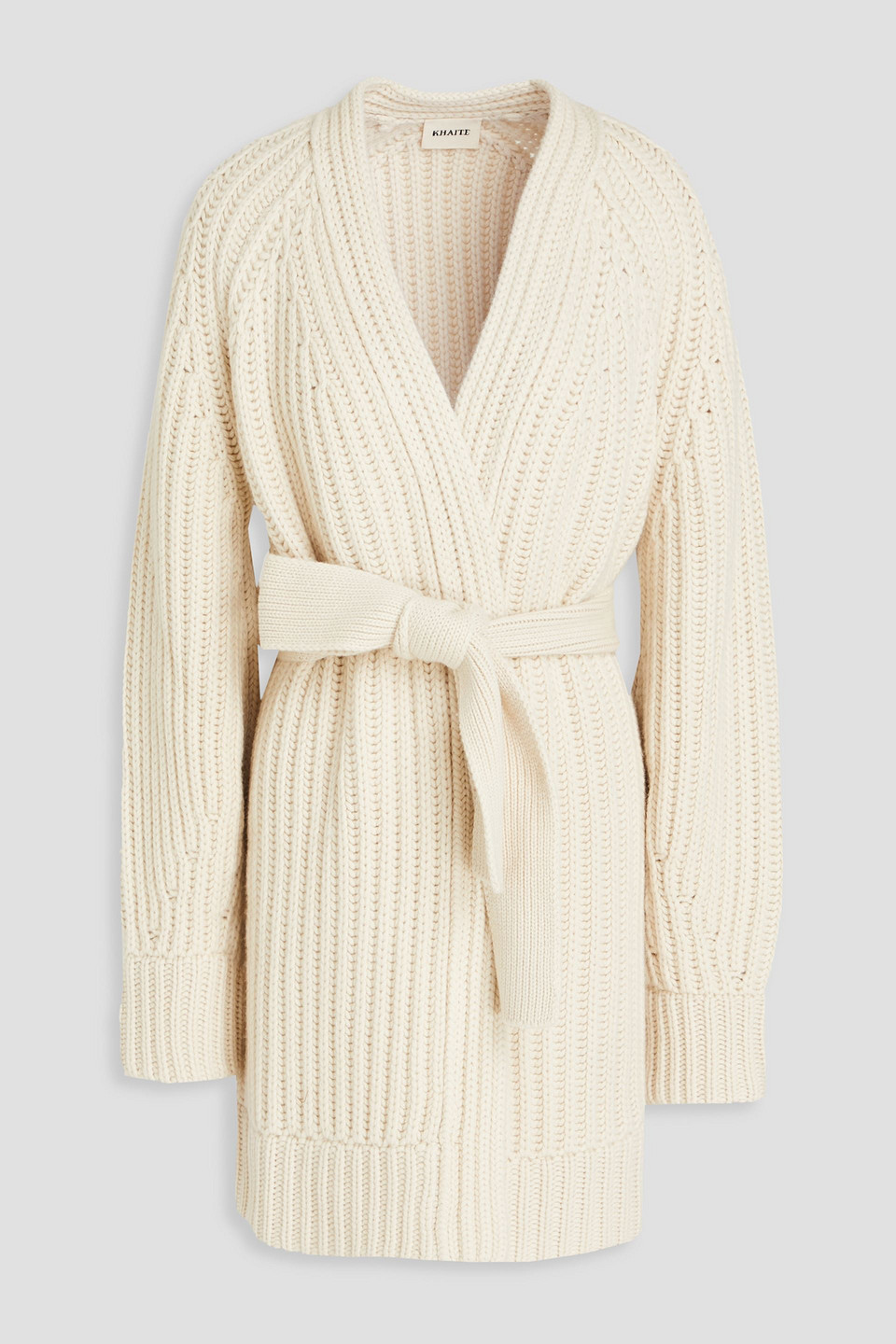 Pearl ribbed cashmere cardigan