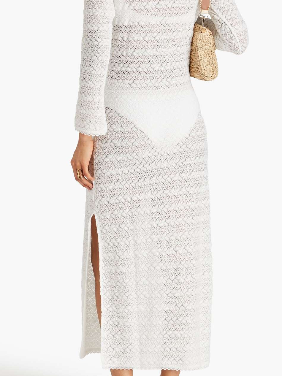 maddison lace-up crocheted midi dress