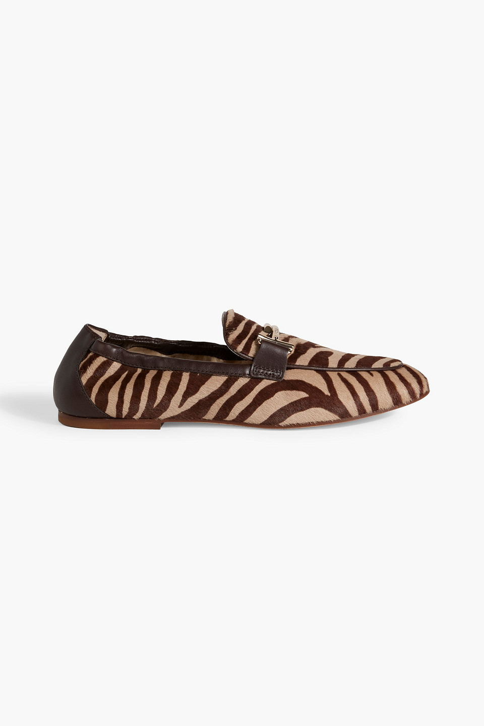 Tod's Double T Zebra-print Calf Hair Loafers In Animal Print