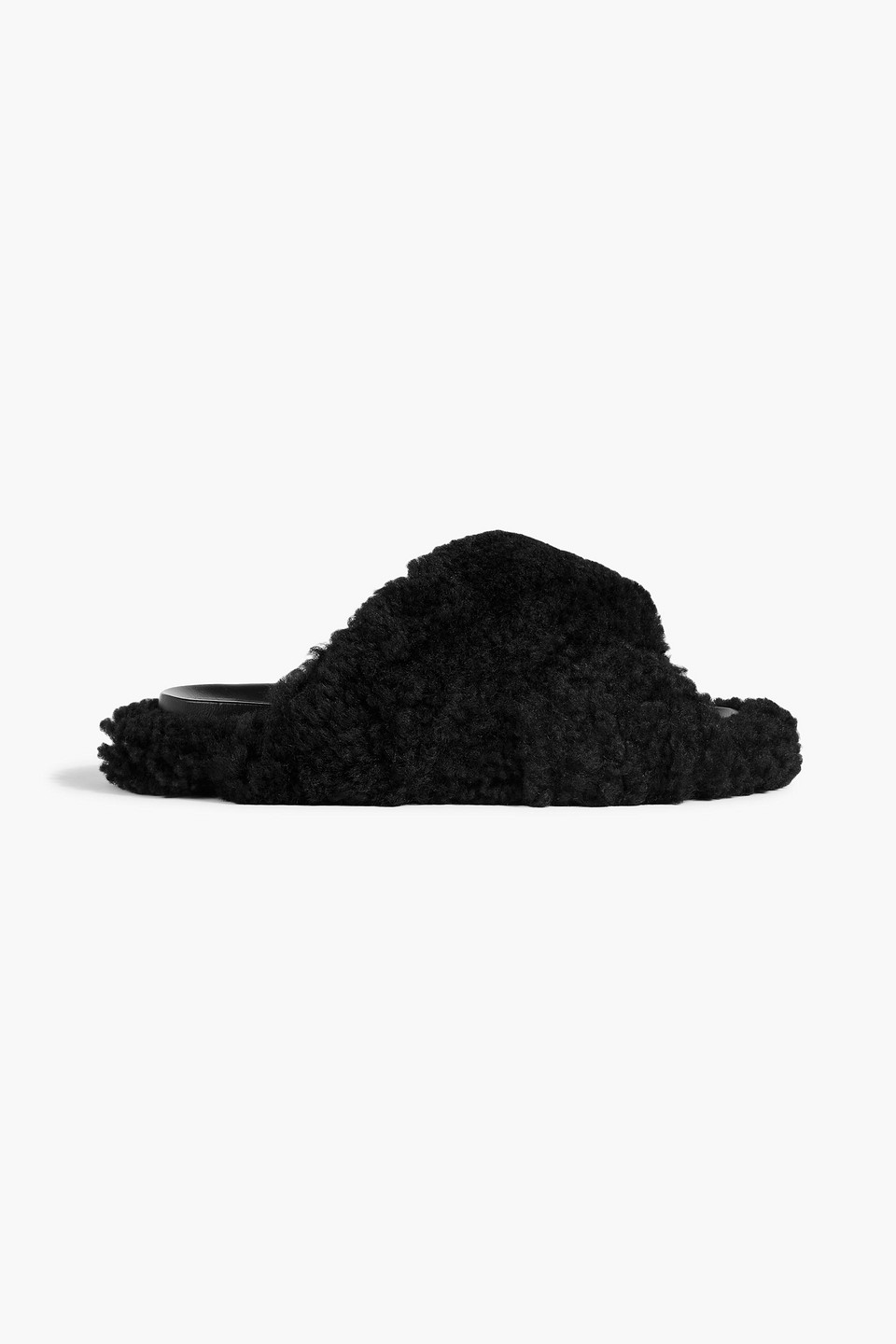 Marni Fussbett Shearling Sandals In Black