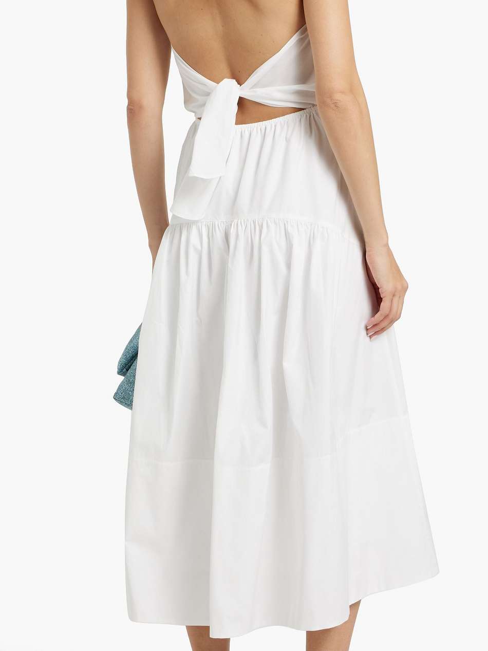 cotton-poplin halterneck midi dress