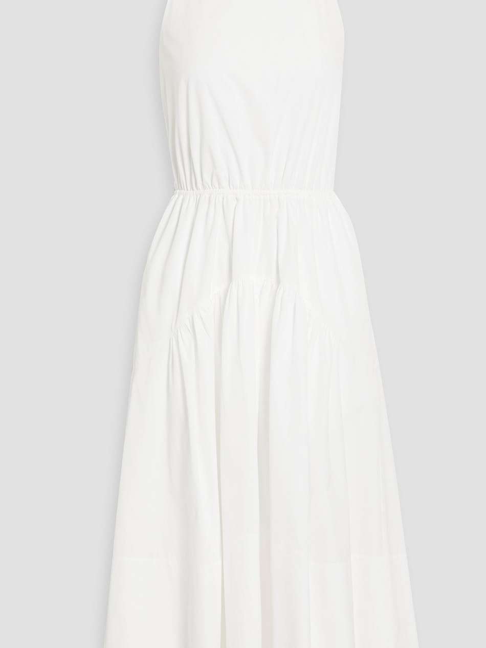 cotton-poplin halterneck midi dress