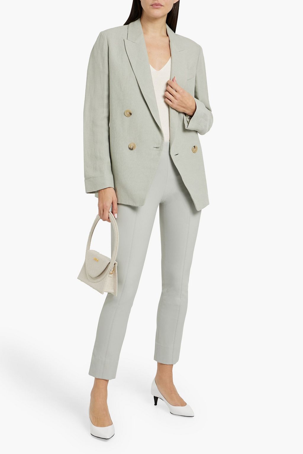 VINCE. Stretch-crepe slim-leg pants