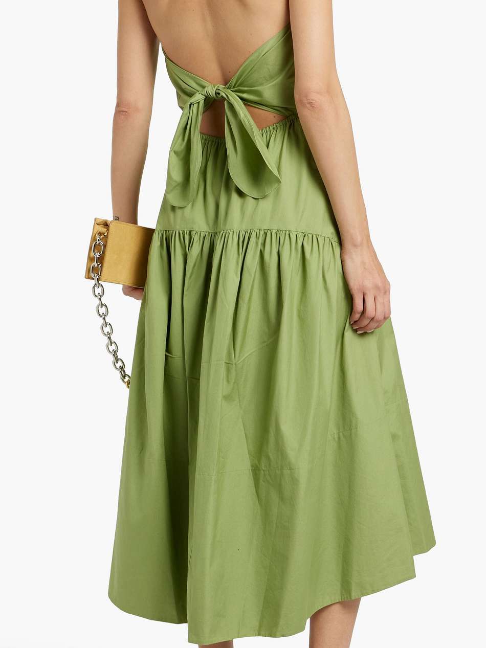 cotton-poplin halterneck midi dress
