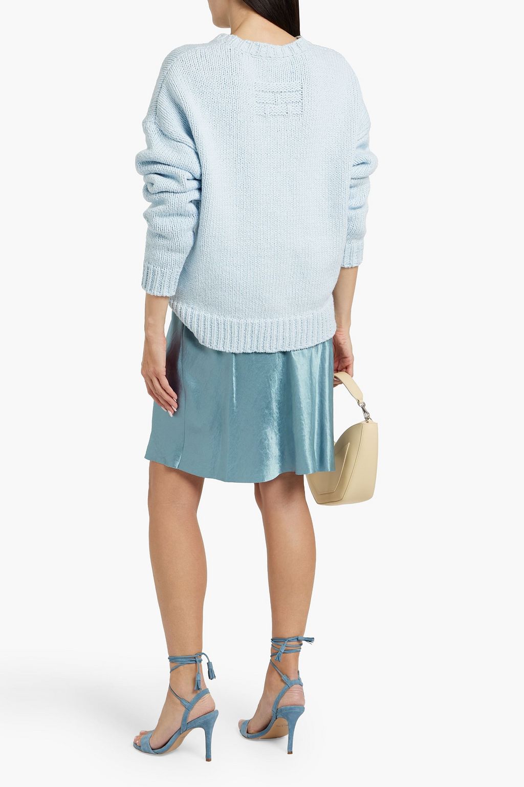 VINCE. Crinkled-satin skirt