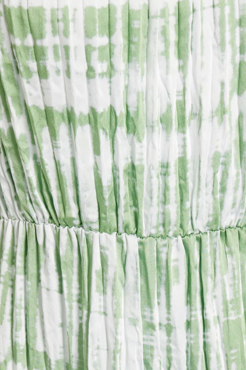 VINCE. Tie-dyed plissé-satin mid dress