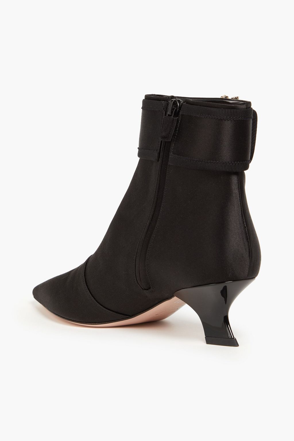 ROGER VIVIER بوت بطول الكاحل مصنوع من الساتان ومزين بالكريستال