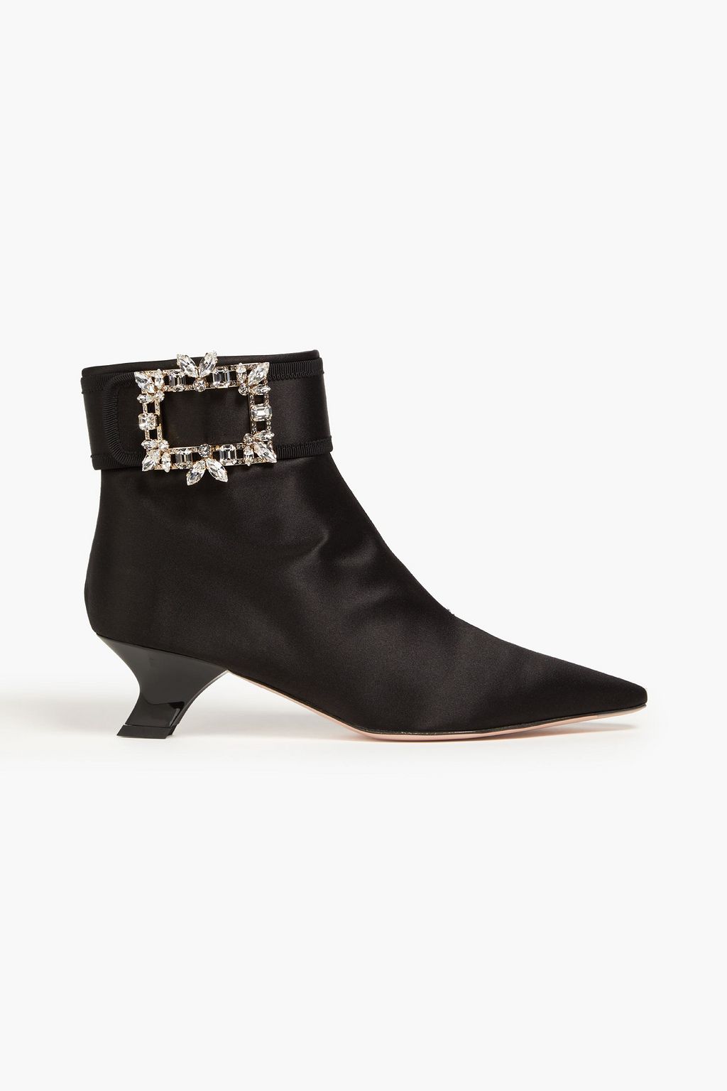 ROGER VIVIER Crystal embellished satin ankle boots THE OUTNET